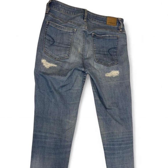 American Eagle Outfitters Ripped Blue Skinny Jeans - Picture 2 of 4